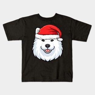 Santa Samoyed Christmas Puppy Dog Lover Kids T-Shirt